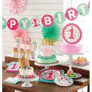 İlk Yaş Partim Pembe 1 Yaş Süper Parti Seti 24 Kişilik