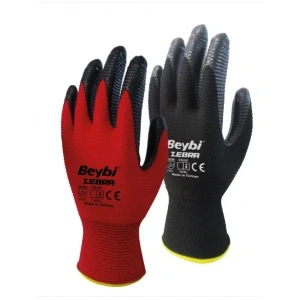 İş Eldiveni Nitril Kaplama Zebra ( 48 Çift )