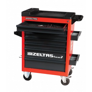 İzeltaş Garaj Serisi Takım Dolabı Kırmızı Dolu 139 Parça (7 Çekmeceli)