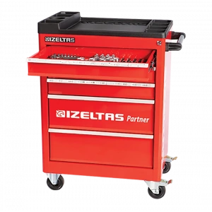 İzeltaş Partner Serisi Takım Dolabı Kırmızı Dolu 118 Parça (5 Çekmeceli)