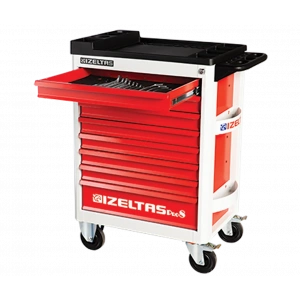 İzeltaş Pro Serisi Takım Dolabı Gri Gövde Mavi Çekmece (8 Çekmeceli)