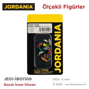Jordania Maket Boyalı İnsan Figürü Oturan 1/100 11mm 12li