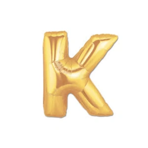 K Harfi Altın Renk Folyo Balon 100 Cm
