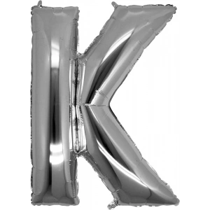 K Harfi Gümüş Folyo Balon