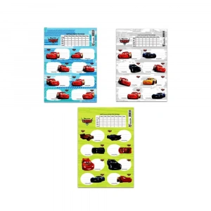 Keskin Color Ders Programlı Cars Okul Etiketi 3lü