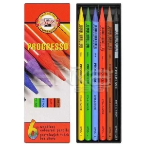 Koh-i-noor Progresso Kuru Boya Kalemi 6lı Set