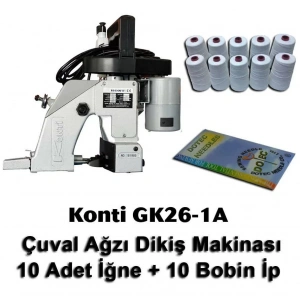 Konti Gk26-1a Çuval Ağzı Dikiş Makinası + 10 Adet İğne + 10 Bobin İp