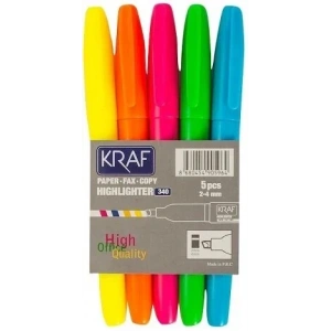 Kraf 340 Fosforlu Kalem Highlighter 2-4mm 5li