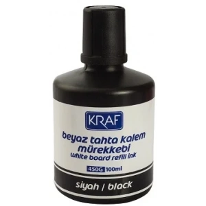 Kraf Beyaz Tahta Kalemi Mürekkebi 100 ml. SİYAH