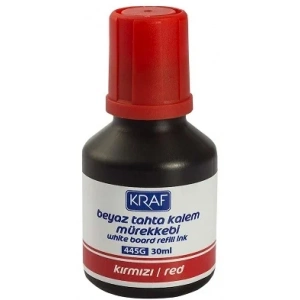 Kraf Beyaz Tahta Kalemi Mürekkebi 30 ml. KIRMIZI