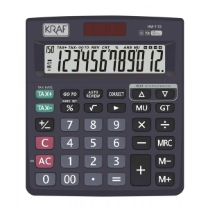 Kraf Hesap Makinesi TAX Fonksiyonlu HM115 (12 Hane)