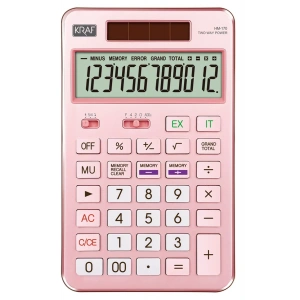 Kraf Masaüstü Hesap Makinesi 12 Hane PEMBE