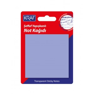 Kraf Şeffaf Post-it Yapışkanlı Not Kağıdı 76x76 mm. 50 yaprak ŞEFFAF MOR