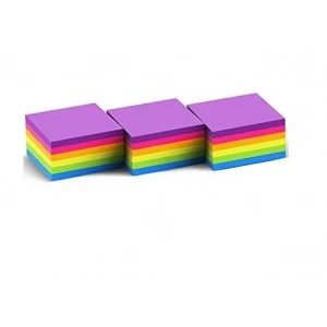 Kraf Yapışkanlı Not Kağıdı Küp Blok 75x75 mm. 400 Yaprak CANLI RENKLER