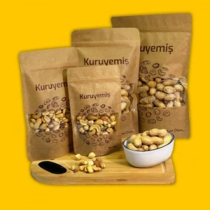 KURUYEMİŞ BASKILI PENCERELİ KAĞIT DOYPACK 13X22,5 250 GRAM 100 adet