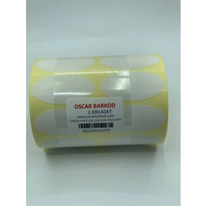 Kuşe 25x50 Elips Etiket 2000 Li