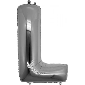 L Harfi Gümüş Folyo Balon