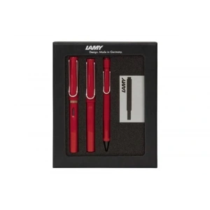 LAMY SAFARI 3LU KALEM SETI DRV SEFFAF K KIRMIZI