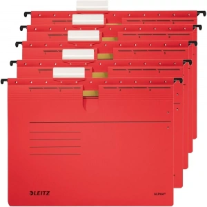 Leitz 1984 Alpha Kırmızı Telli Askılı Dosya (5 Li Paket)