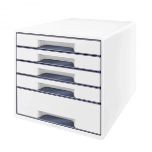 Leitz 5214 Wow Metalik Beyaz 5 Çekmeceli Evrak Rafı