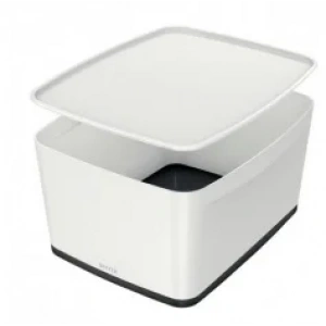 Leitz 5216 Mybox Kapaklı Geniş Saklama Kutusu Siyah-beyaz