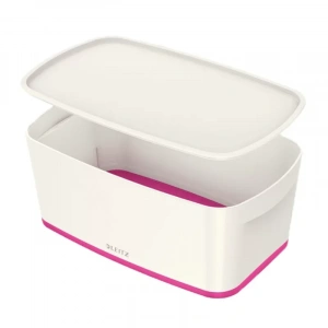 Leitz 5229 Mybox Kapaklı Küçük Boy Saklama Kutusu Pembe-beyaz
