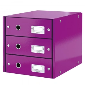 Leitz 6048 Üç Çekmeceli Evrak Rafı Wow Metalik Mor