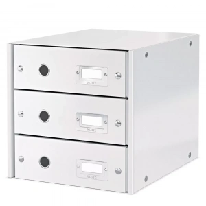 Leitz 6048 Wow Metalik Beyaz Üç Çekmeceli Evrak Rafı