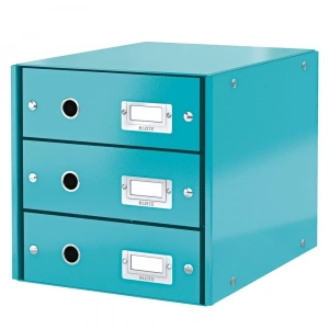 Leitz 6048 Wow Metalik Buz Mavisi Üç Çekmeceli Evrak Rafı