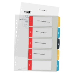 Leitz Cosy 1-5 Yazdırılabilir Seperatör, PP Renkli