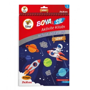 LINO BS-1005 BOYA SİL AKTİVİTE BOYAMA KİTABI UZAY A4 EBAT SİLİNEBİLİR
