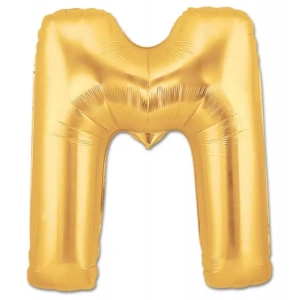 M Harfi Altın Renk Folyo Balon 100 Cm