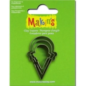 Makins Clay Polimer Kil Kesme Kalıbı 3 Parça Dondurma Külahı