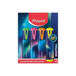 Maped 740700 Fluo Peps Nıghtfall 4 Lü Set Fosforlu Kalem