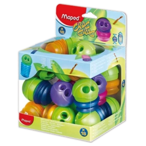 Maped Öğrenci Kalemtıraşı Croc Plastik Çiftli Hazneli 18 Lİ Karışık Renkler 501700
