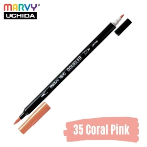 Marvy Artist Brush Pen 1800 Çift Taraflı Firça Uçlu Kalem 35 Coral Pink