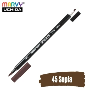 Marvy Artist Brush Pen 1800 Çift Taraflı Firça Uçlu Kalem 45 Sepia