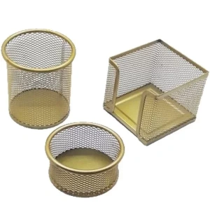 MAS 505 METAL PERFORE MASA SETİ GOLD 3LÜ