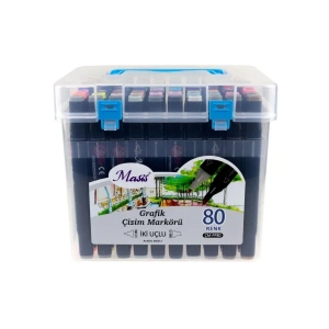 Masis Twin Çift Uçlu Marker Kalemi Seti 80li