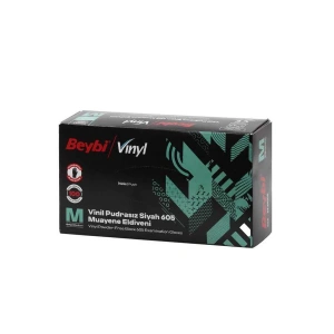 MDR Siyah Vinyl Eldiven Pudrasız Orta (M) - 100 Adet