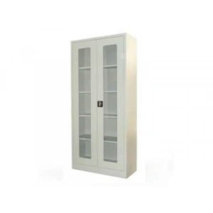 Metal 198 Lik Camlı Dosya - Klasör Dolabı Gri Renk