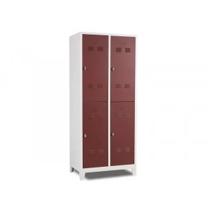 Metal Dört Kapılı Soyunma Dolabı Kahverenk Gri (yarım Boy Kapılı)
