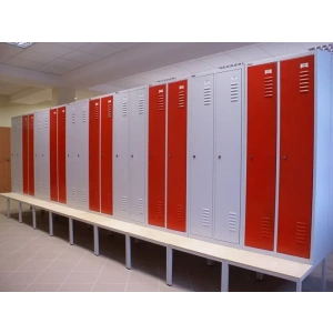 Metal İki Tam Boy Kapılı Soyunma Dolabı Kırmızı Gri (tam Boy Kapılı)