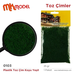 MK Model Plastik Toz Çim 25gr 0103 Koyu Yeşil