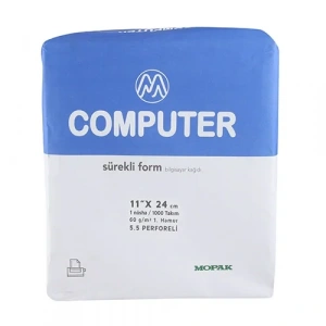 Mopak 1 Nüsha 5,5 Perforfajlı 11x24 Sürekli Form Bilgisayar Kağıdı (1000 Li)