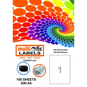Multiofis 210x297 Mm Laser Etiket 5000