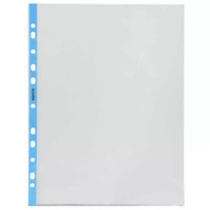 Noki Delikli Poşet Dosya Cristal Mavi Şeritli 100lü