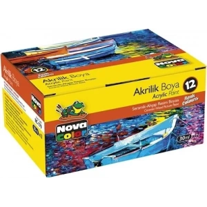 Nova Color Akrilik Boya Seti 12 Renk x 30 ml. Şişe