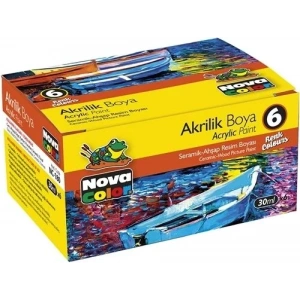Nova Color Akrilik Boya Seti 6 Renk x 30 ml. Şişe