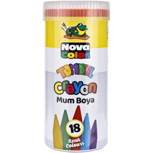 Nova Color Tombul Mum Boya 18 Renk Metal Tüp